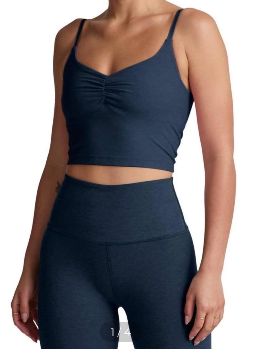 Beyond Yoga Spacedye Raise the Barre Shirred Cropped Tank